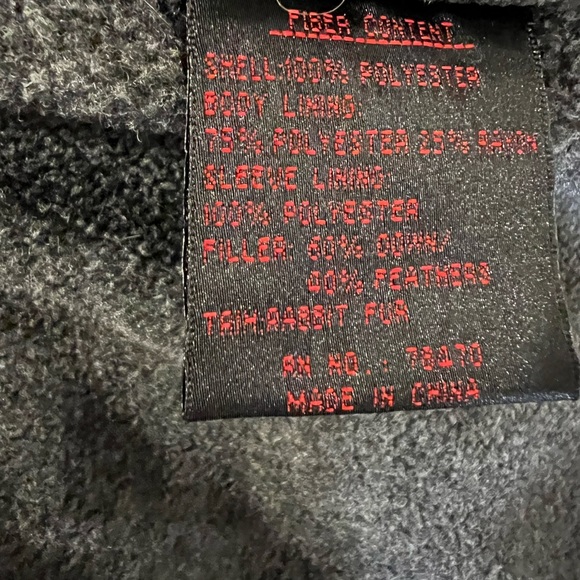 Down & Feather Heavy weight Winter Jacket, Rabbit Fur Trim. Fleece interior XS - Picture 9 of 9